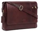 Wildhorn 14.5 Inch Leather Laptop Office Bag Messenger For Men And Women Brown (Brown)
