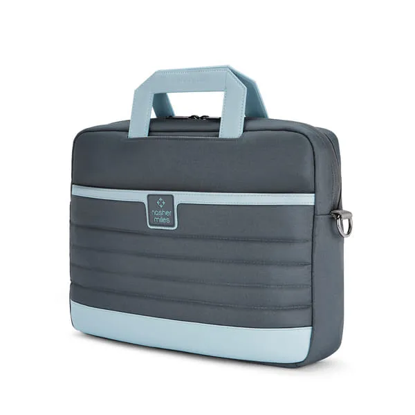 Nasher Miles Flatiron Laptop & Messenger Bag, Lightweight PU & Polyester with Adjustable Strap, Fits 13" Laptop Office & Travel (Grey)