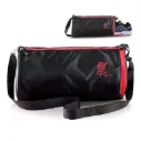 Lifelong Cotton 30 L Duffle Gym Bag Adjustable Shoulder Bag, Water Resistant, Sports & Travel Bag with Shoe Compartment & Side Pocket (Black & Red), 48.3cm