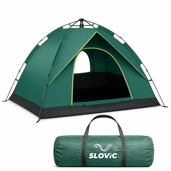 Slovic Portable Tent House for Camping | Ideal for 3 People | Water-Proof Tent House for Adults | Camping Accessories for Outdoor | Ideal for Picnic,