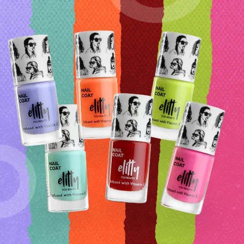 Elitty Mad Over Nail Paint – Thriving Combo, 12 Toxin Free Formula, Vegan & Cruelty Free, Quick Dry, Chip Resistant (Pack of 6)