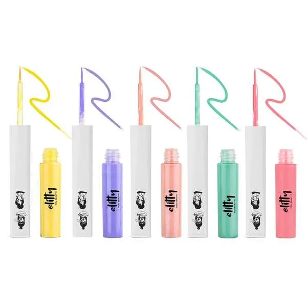 Elitty Anti- Hero Eyeliner Combo Long-Lasting, Waterproof, Smudge-Proof, Infused with Vit E, 4 ml each (Pack of 5)