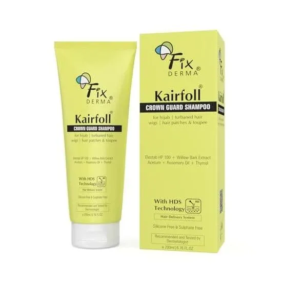 Fixderma Kairfoll Rosemary Oil Shampoo, For Hair Growth, Crown Guard – For Hijab, Turbaned Hair & Wigs, Sulphate & Paraben Free – 200ml