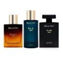 Bella Vita Luxury Best Of Men Perfumes Combo, Pack Of 3 Premium Long Lasting EDP Fragrance Scents - G.O.A.T, B.L.U, Klub, 100 Ml Each, Wood, Liquid