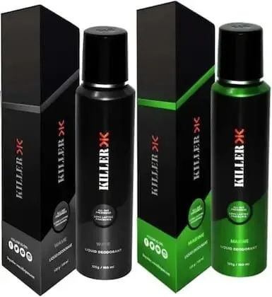 KILLER Marine And wave Liquid Unisex Deodorant 150ML Each (Pack of 2)