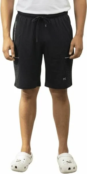 Force NXT Men's Solid Shorts - Pack of 1-Charcoal Melange, Black, Navy (Select, Black)