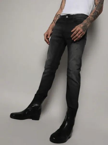 Cahoot Minimal Side Distressed Denim Jeans for Men (Black) (Select, Select)