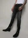 Cahoot Minimal Side Distressed Denim Jeans for Men (Black)