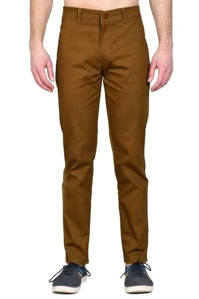 Kellon Denims Cotton Blend Casual Trousers (Mustard)
