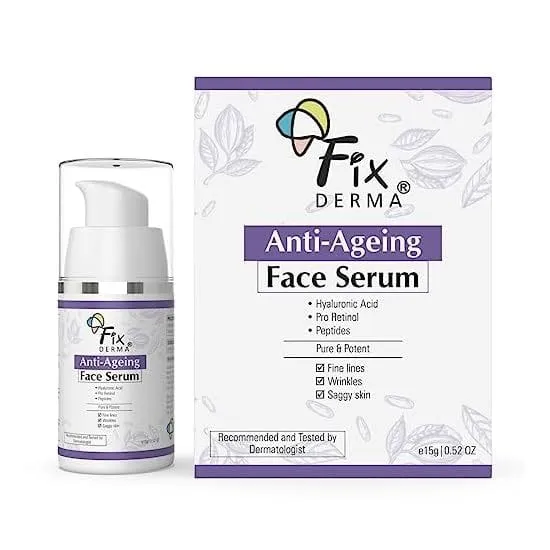 Fixderma Hyaluronic Acid + Pro Retinol Face Serum, Anti Ageing, Fine Lines & Wrinkles, All Skin Types – 15g