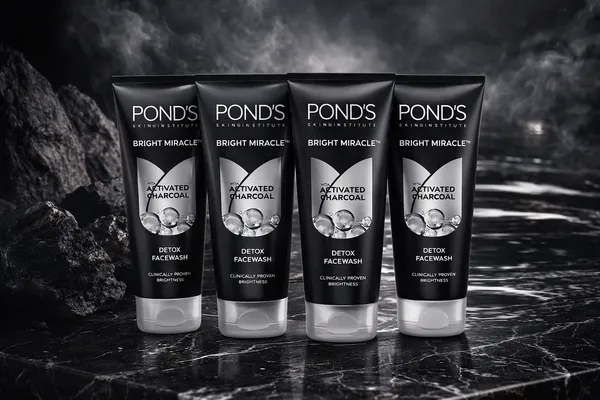 POND'S Pure Detox Face Wash 200 g | Brightening Cleanser|| Deep Cleans Oily Skin - With Activated Charcoal for Fresh | Pack of 4
