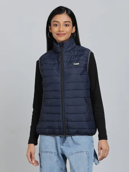 Hummel Benne Women Sleeveless Navy Bomber Jacket (Select, Select)
