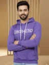 Rigo Men Purple Printed Fleece Sweatshirt
