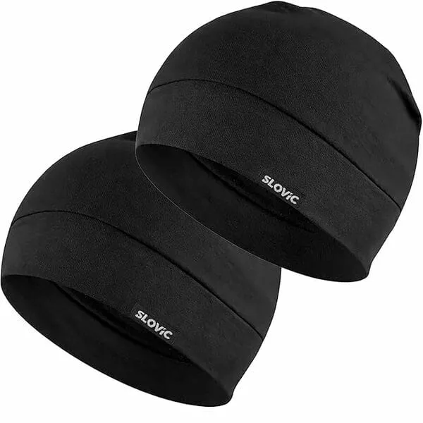 Slovic Helmet Skull Cap for Men [Pack of 2] | Hair Cover Beanie Cap for Men | Lightweight & Washable Helmet Cap for Bike