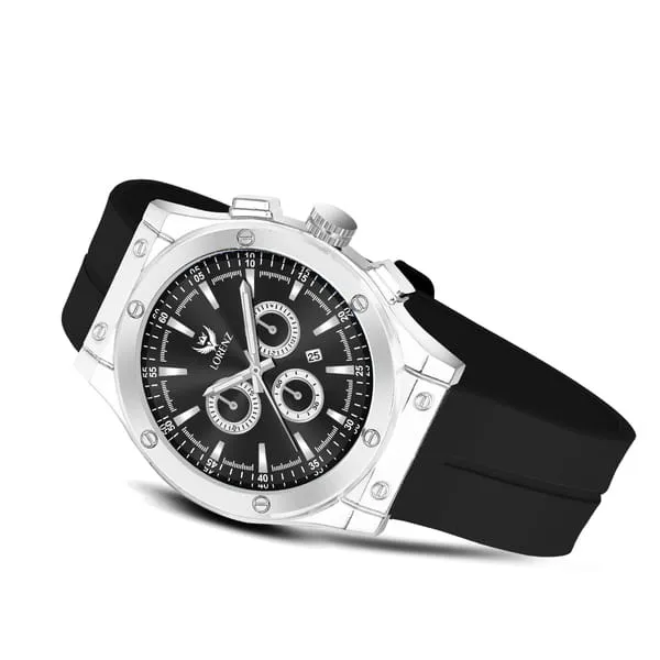 Lorenz Black Date Dial Analog Watch with Black Magnetic Lock Strap | Watch For Men | MK-4087R
