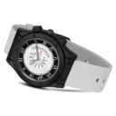 Lorenz White Day & Date Dial Analog Watch with Grey Silicone Buckle Lock Strap | Watch For Men | MK-4092R