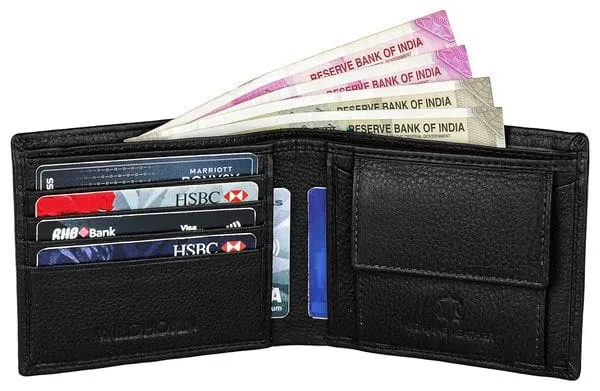 Wildhorn RFID Protected Classic Leather Men's Wallet (WH2052, Black)