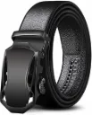 Shree Ashtavinayak Men's Vegan Leather Belt for Men, Formal/Casual, Autolock, Black | Fit on up to 40 Inches Waist size (Black)