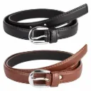 Shree Ashtavinayak Women's PU Leather Belt Combo, Pack of 2, For Jeans, Formal & Casual Wear, Free Size Upto 36" Waist – Black & Brown