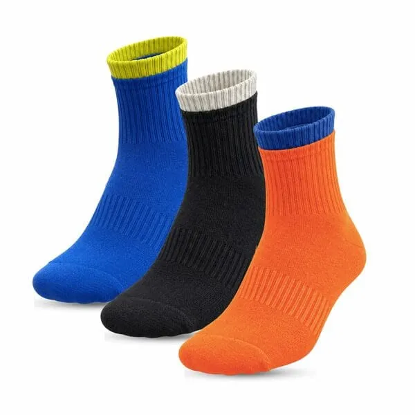 Sockscarving Powerstep Sporty Edition (3 Pair, Black-Blue-Orange)