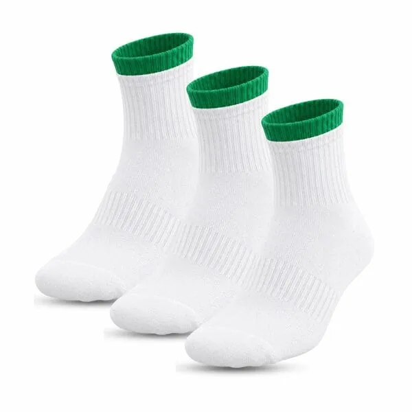 Sockscarving Powerstep Sporty Edition (3 Pair, WhtGreen)