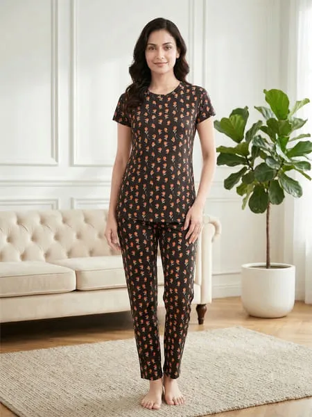 Dollar Missy Women's Combed Cotton T-Shirt Pyjama Night Suit