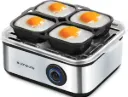 Longway LWEB04 Egg Boiler | 8-Egg Capacity | 500W | Stainless Steel | Auto Cut-Off | Silver | Up to 2-Year Warranty
