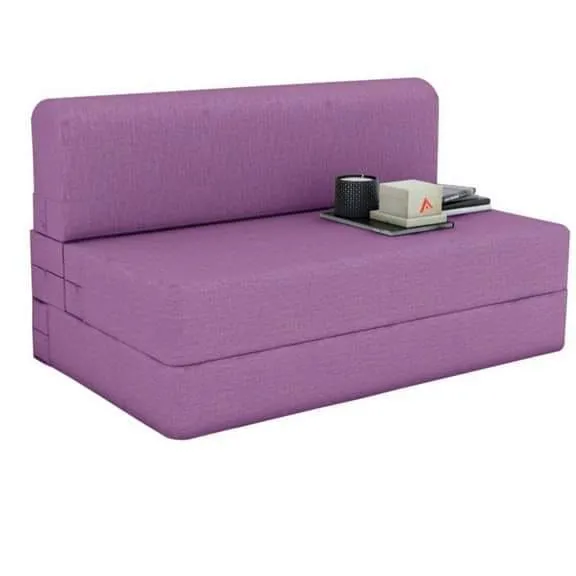 Dublin 2-in-1 Sofa Cum Bed | 2 Seater | 4 x 6 ft Folding Foam Bed | Memory Foam | Purple | 1-Year Warranty (Select, Select)