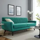 Astra 3 Seater Wooden Sofa | Cool Gel Memory Foam | Premium Suede Fabric | Solid Wood Frame | Green | 1-Year Warranty