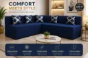 Apkainterior L Shaped 5 Seater Double Foam Fold Out Sofa Cum Bed