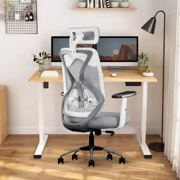 Ergonomic Mesh Office Chair | Adjustable Armrests | Breathable Mesh Back | PU Foam Seat | Black | 1-Year Warranty