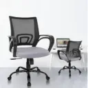 Apkainterior Ergonomic Mesh Office Chair | Adjustable Height | Breathable Mesh Back | PU Foam Cushion | Grey | 1-Year Warranty