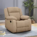 Premium Fabric Recliner Chair | 1 Seater | Ergonomic Wooden Recliner | Soft Cushioned Seating | Brown | 1-Year Warranty