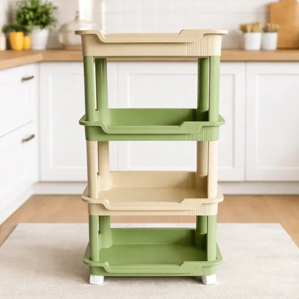 AJS D9-11 4-Level Storage Shelf – Heavy-Duty Organizer for Home, Office, and Garage (30 x 26 x 26 cm)