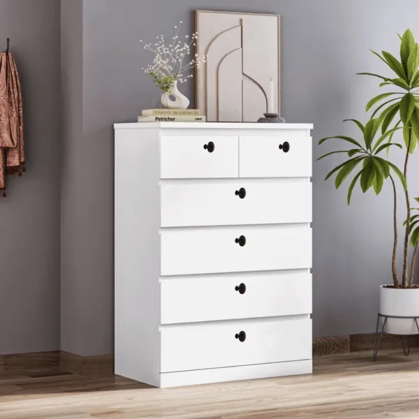 ApkaInterior Engineered Wood Chest Of Drawers with 6 Drawers