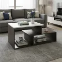 Apkainterior Acura Modern Engineered Wood Center Table with Open Storage Shelves