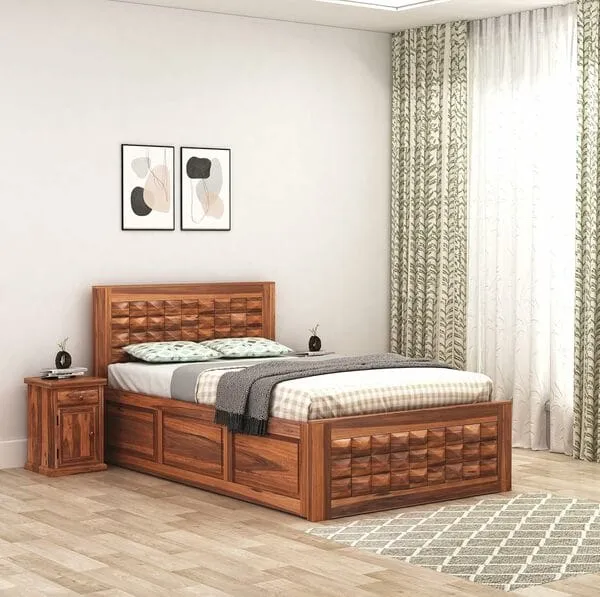 Diamond Sheesham Wood Single Bed