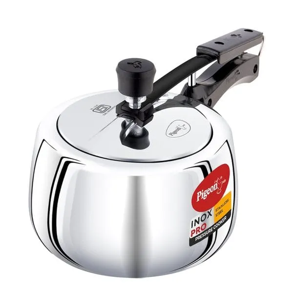 Pigeon INOX PRO 3L 3 Litre Stainless Steel Both Gas Stovetop & Induction Pressure Cooker (Silver)