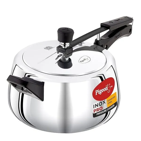 Pigeon INOX PRO (SAP15672) 5 Litre Stainless Steel Gas Stovetop Pressure Cooker (Metallic silver)