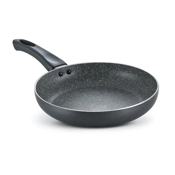 Prestige Omega Deluxe Granite Fry Pan, 24 Centimetre, Black, Induction Base, 5 Layer Non-Stick Cookware, Dishwasher Safe, 2-Layer Metallic Finish