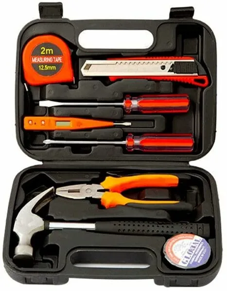 Zortapla 9 in 1Pcs Basic set, Home Screwdriver Set Box With Tools Included(Gray)