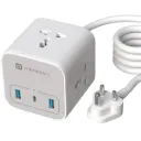 Portronics 20W Volt 20 High Speed Desktop Charger with 3M Copper Cable, Type-C PD Port, 2 USB Mach Port, 3 AC Power Socket, for Laptop, Smartphones, iPhones