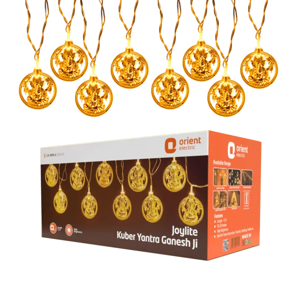 Orient Electric Joylite Kuber Yantra Ganesh Ji Curtain Light (Warm White)