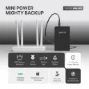Geonix Trot R7 Mini UPS, 6Hr Backup, 2x2000mAh Battery, DC 12V/9V & USB 5V Output, For Router, CCTV & Modem – Black