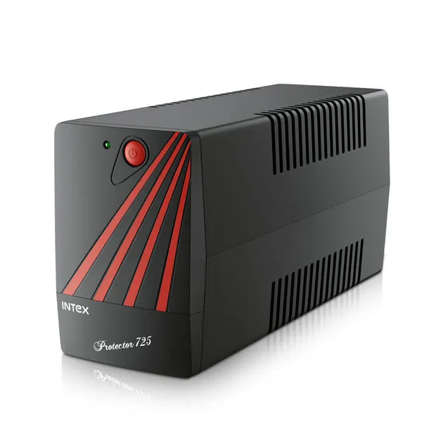 Intex 725 UPS, 230V/360W, Connect Upto 3 Devices, Auto Restart, For Desktop PC & Home Electronics – Black