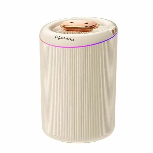 Lifelong Ultrasonic Humidifier 4.5L, Cool & Warm Mist, 48°C Fast Heating, 3 Spray Modes, Aroma Diffuser, LED Night Light, USB Type-C