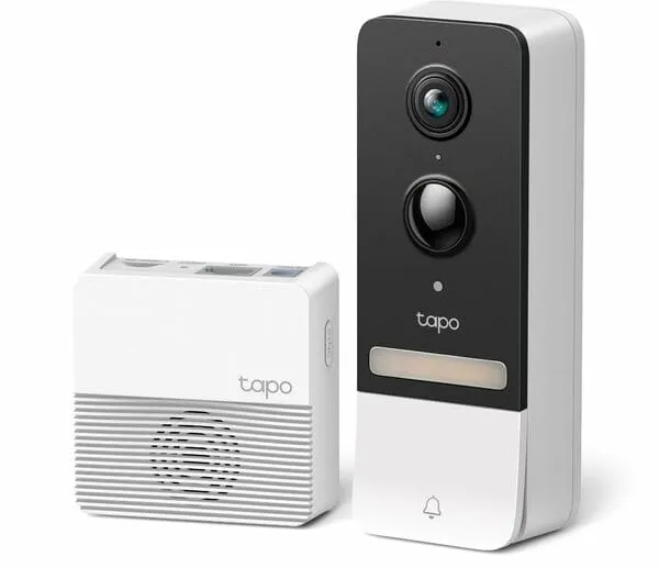 TP-Link Tapo D230S1 Smart Video Doorbell, 2K 5MP, Battery-Powered, Two-Way Talk, Colour Night Vision, Cloud & Local Storage, Alexa & Google Home