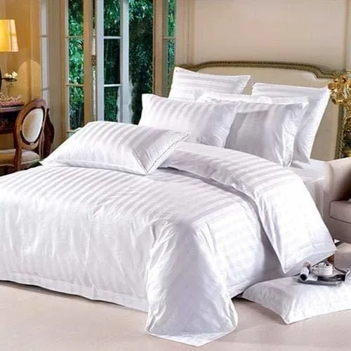 Prisha King Size White Double Bedsheet with Two Pillow Covers