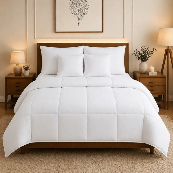 SWAAS Dream Space Eversoft Series King Size Tencel Comforter Set – Hypoallergenic & Eco-Friendly – 6 Pcs Set White