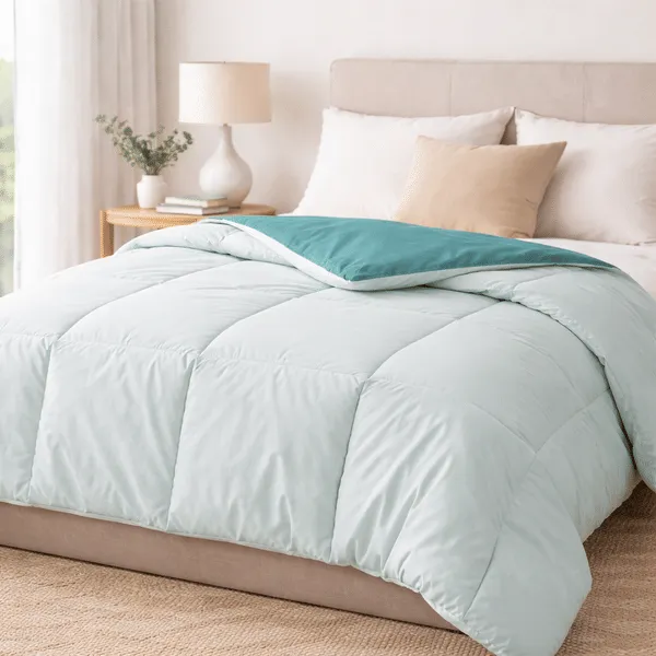 Layers Forever S Reversible Single Comforter | Super Soft & Shrink-Resistant | Machine Washable (59.84 × 86.61 inch, Denim Sky)